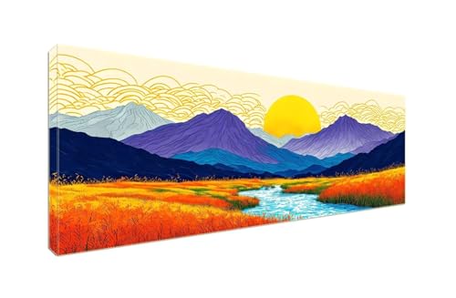 Diamond Painting Erwachsene Groß XXLl 150x60cm Diamant Painting Bilder, 5D Sunset Mountain Diamond Painting Kinder DIY Voll Diamant Crystal Art Malen Nach Zahlen, Stickerei Malerei Kits Wand Dekor S43 von Shozhoo