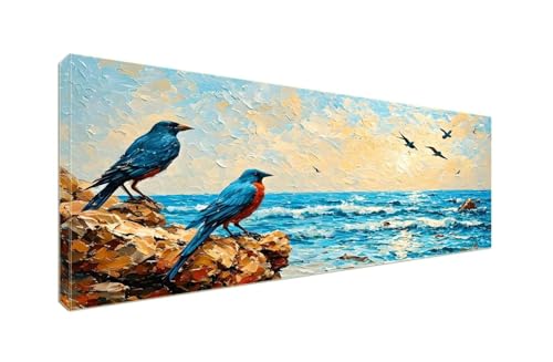 Diamond Painting Erwachsene Groß XXLl 225x90cm Diamant Painting Bilder, 5D Bird Beach Diamond Painting Kinder DIY Voll Diamant Crystal Art Malen Nach Zahlen, Stickerei Malerei Kits Wand Dekor S-161 von Shozhoo