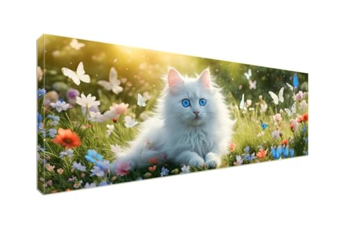 Diamond Painting Erwachsene Groß XXLl 225x90cm Diamant Painting Bilder, 5D Katzenblume Diamond Painting Kinder DIY Voll Diamant Crystal Art Malen Nach Zahlen, Stickerei Malerei Kits Wand Dekor S-80 von Shozhoo