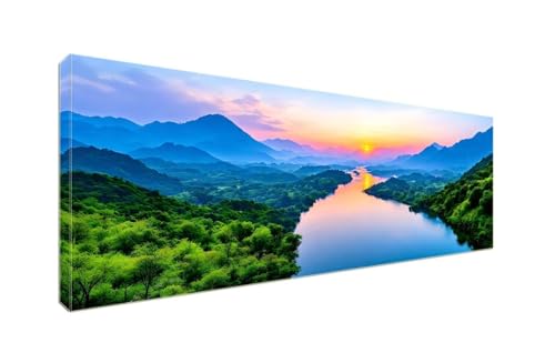 Diamond Painting Erwachsene Groß XXLl 225x90cm Diamant Painting Bilder, 5D Sunset Lake Diamond Painting Kinder DIY Voll Diamant Crystal Art Malen Nach Zahlen, Stickerei Malerei Kits Wand Dekor S-19 von Shozhoo