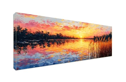 Diamond Painting Erwachsene Groß XXLl 225x90cm Diamant Painting Bilder, 5D Sunset Reed Diamond Painting Kinder DIY Voll Diamant Crystal Art Malen Nach Zahlen, Stickerei Malerei Kits Wand Dekor S-26 von Shozhoo