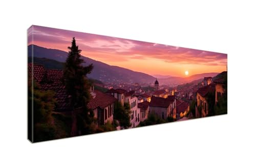 Diamond Painting Erwachsene Groß XXLl 225x90cm Diamant Painting Bilder, 5D Sunset Village Diamond Painting Kinder DIY Voll Diamant Crystal Art Malen Nach Zahlen, Stickerei Malerei Kits Wand Dekor S998 von Shozhoo