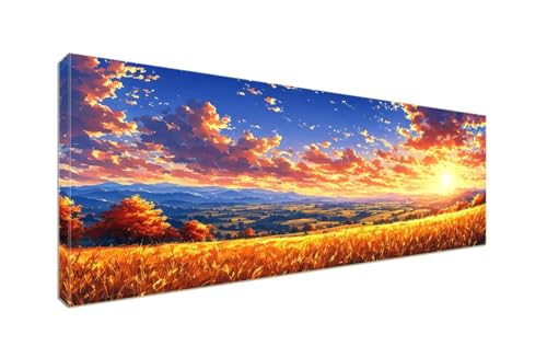 Diamond Painting Erwachsene Groß XXLl 225x90cm Diamant Painting Bilder, 5D Weizenfeld bei Sonnenuntergang Diamond Painting Kinder DIY Voll Diamant Malen Nach Zahlen, Cross Stickerei Malerei Kits S-30 von Shozhoo