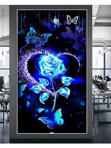 Diamond Painting Erwachsene XXL 178x100cm, Rose Diamond Painting Kinder Blau Diamant Painting Bilder Malen Nach Zahlen Erwachsene Diamant Malerei Stickerei Set Kreuzstich Bilder Home Wand Dekor Z-8013 von Shozhoo