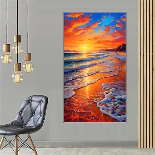 Diamond Painting Erwachsene XXL 178x100cm, Sonnenuntergang Diamond Painting Kinder Strand Diamant Painting Bilder Malen Nach Zahlen Erwachsene Diamant Malerei Stickerei Set Home Wand Dekor Z-9138 von Shozhoo