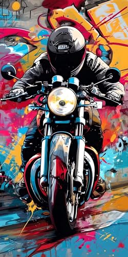 Malen Nach Zahlen Erwachsene, Abstrakt Motorrad DIY Handgemalt Ölgemälde Kit für Anfänger und Erwachsene Mit 3-Pinseln und Acrylfarbe,Malen Nach Zahlen Kinder Basteln Home Décor Geschenk 40x80cm s-582 von Shozhoo