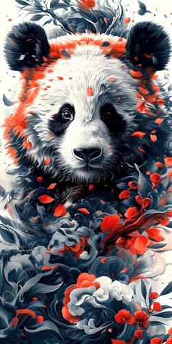 Malen Nach Zahlen Erwachsene, Blume Panda DIY Handgemalt Ölgemälde Kit für Anfänger und Erwachsene Mit 3-Pinseln und Acrylfarbe, Malen Nach Zahlen Kinder Basteln für Home Décor Geschenk 80x160cm s-745 von Shozhoo