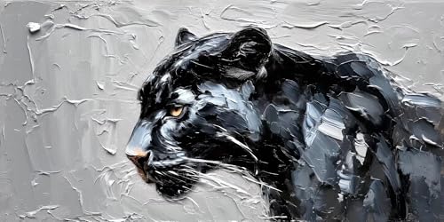 Malen Nach Zahlen Erwachsene, Tier Panther DIY Handgemalt Ölgemälde Kit für Anfänger und Erwachsene Mit 3-Pinseln und Acrylfarbe, Malen Nach Zahlen Kinder Basteln für Home Décor Geschenk 60x120cm s-77 von Shozhoo