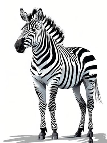 Malen Nach Zahlen Erwachsene Zebra Tier Malen Nach Zahlen Kinder mit 3-Pinseln und Acrylfarbe Diy Set, Paint by Numbers Adult Leinwand Handgemalt öLgemäLde Kit Als Geschen Ohne Rahmen 100X135cm s-207 von Shozhoo