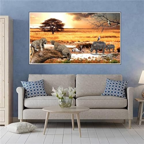 Shozhoo 5D Diamond Painting Afrika Diamond Art GroB XXL 71xx40cm Tiere Diamant Painting Bilder Bastelset Erwachsene Malen Nach Zahlen kinder Mädchen Geschenke, Wohnzimmer Deko Schlafzimmer Z-643 von Shozhoo