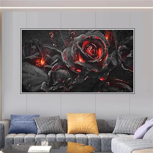 Shozhoo 5D Diamond Painting Rose Diamond Art GroB XXL 140x80cm Grau Diamant Painting Bilder Bastelset Erwachsene Malen Nach Zahlen kinder Mädchen Geschenke, Wohnzimmer Deko Schlafzimmer Z-8223 von Shozhoo