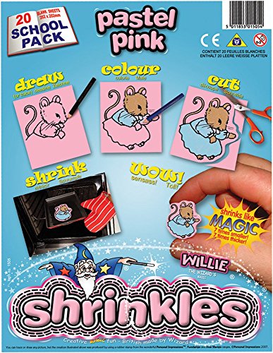 Original Shrinkles, Shrink Art School Pack Pastellpink ( 20 Blätter) von Shrinkles