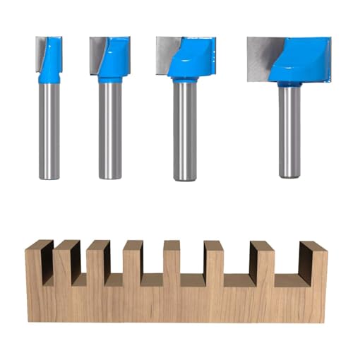 4 Stück Schaft Bodenreinigung Reinigung Fräser Set, Fräser für Oberfräse 8mm Schaft, Oberfläche Schaftfräser für Holz, Holzbearbeitung (10mm, 15mm, 20mm,30mm) von Shuaigehqf