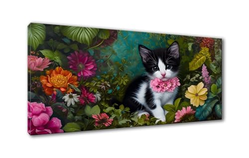 5D Diamond Painting Blume Diamond Painting Erwachsene Katze Diamant Painting Bilder Kinder DIY Diamant Malerei Stickerei Kreuzstich Set für Home Wand Deko Wohnzimmer Geschenke Frauen 30 x 60 cm Y-868 von Shueayin