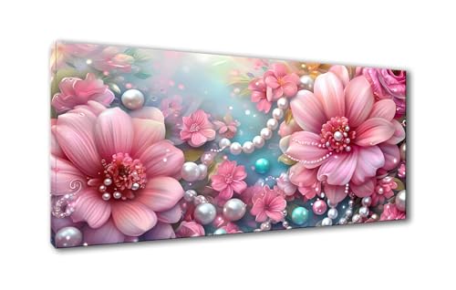 5D Diamond Painting Blume Diamond Painting Erwachsene Rosa Blumen Diamant Painting Bilder Kinder DIY Diamant Malerei Stickerei Kreuzstich Set für Home Wand Deko Geschenke für Frauen 30 x 60 cm Y-897 von Shueayin