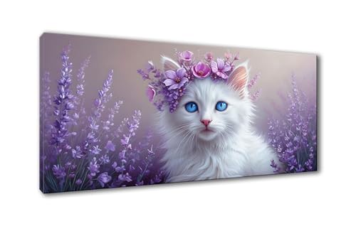 5D Diamond Painting Katze Diamond Painting Erwachsene Blume Diamant Painting Bilder Kinder DIY Diamant Malerei Stickerei Kreuzstich Set für Home Wand Deko Wohnzimmer Geschenke Frauen 30 x 60 cm Y-829 von Shueayin