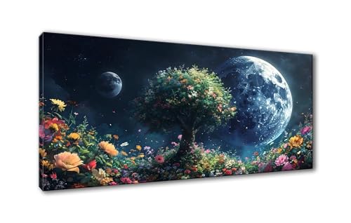 5D Diamond Painting Mond Diamond Painting Erwachsene Baum Diamant Painting Bilder Kinder DIY Diamant Malerei Stickerei Kreuzstich Set für Home Wand Deko Wohnzimmer Geschenke Frauen 30 x 60 cm Y-809 von Shueayin