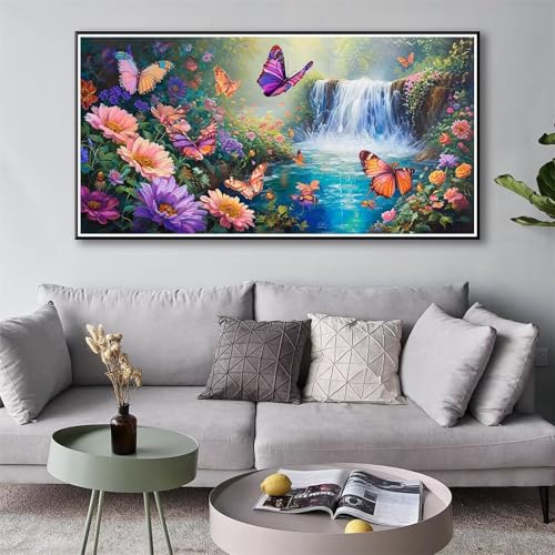 5D Diamond Painting Schmetterling Diamond Painting Erwachsene Fallen Diamant Painting Bilder Kinder DIY Diamant Malerei Stickerei Kreuzstich Set Home Wand Deko Geschenke für Frauen 30 x 60 cm Y-100 von Shueayin