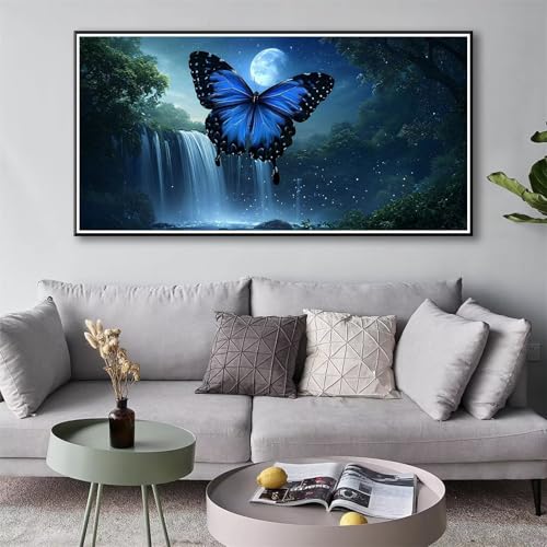 5D Diamond Painting Schmetterling Diamond Painting Erwachsene Fallen Diamant Painting Bilder Kinder DIY Diamant Malerei Stickerei Kreuzstich Set Home Wand Deko Geschenke für Frauen 40 x 80 cm Y-109 von Shueayin