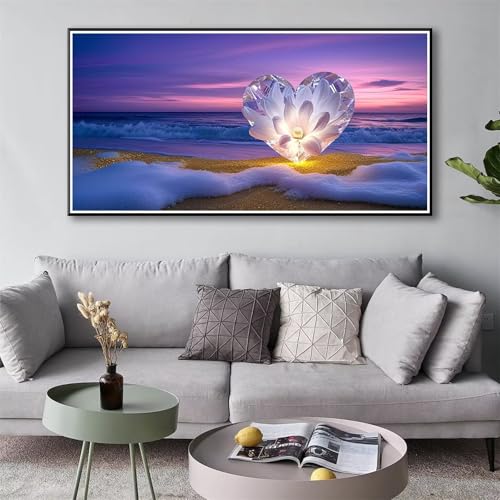 5D Diamond Painting Strand Diamond Painting Erwachsene Landschaft Diamant Painting Bilder Kinder DIY Diamant Malerei Stickerei Kreuzstich Set für Home Wand Deko Geschenke für Frauen 30 x 60 cm Y-104 von Shueayin