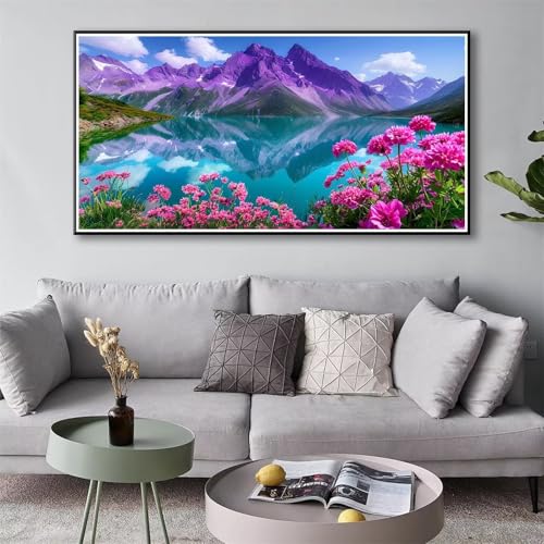 Berg Diamond Painting Erwachsene Groß XXL, 5D Diamond Painting 100 x 200 cm, Diamant Painting Bilder Landschaft Diamond Painting Set, DIY Diamant Malerei Crystal Art Kit für Deko Wohnzimmer Wand Y-121 von Shueayin