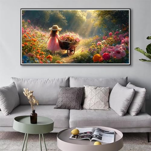 Blume Diamond Painting Erwachsene Groß XXL, 5D Diamond Painting 80 x 160 cm, Diamant Painting Bilder Landschaft Diamond Painting Set, DIY Diamant Malerei Crystal Art Kit für Deko Wohnzimmer Wand Y-113 von Shueayin