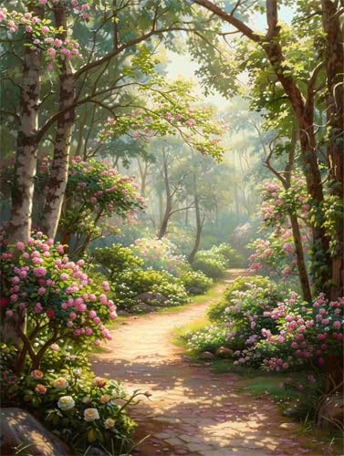 Diamond Painting 70 x 90 cm Landschaft Diamond Painting Erwachsene Wald Diamond Painting Eckige Steine, 5D Vollbohrer Diamant Malerei Stickerei Kreuzstich Set für Wanddeko, Mädchen Geschenke F-144 von Shueayin