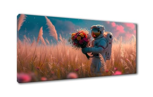 Diamond Painting Astronaut 5D Diamant Painting Bilder Blume Diamond Painting Erwachsene, Diamond Painting Set mit Zubehör, DIY Diamant Malerei für Wohnzimmer Schlafzimmer Wanddeko 70 x 140 cm Y-878 von Shueayin