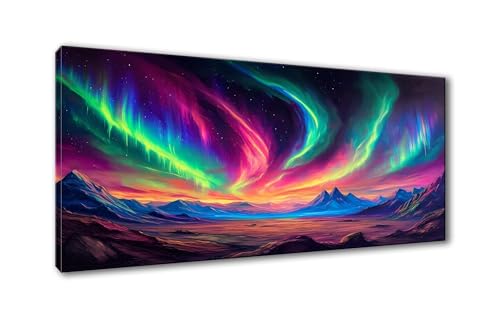 Diamond Painting Aurora 5D Diamant Painting Bilder Landschaft Diamond Painting Erwachsene, Diamond Painting Set mit Zubehör, DIY Diamant Malerei für Wohnzimmer Schlafzimmer Wanddeko 60 x 120 cm Y-822 von Shueayin