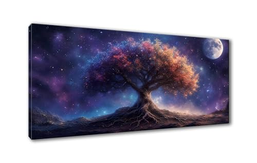 Diamond Painting Baum 5D Diamant Painting Bilder Mond Diamond Painting Erwachsene, Diamond Painting Set mit Zubehör, DIY Diamant Malerei für Wohnzimmer und Schlafzimmer Wanddeko 70 x 140 cm Y-861 von Shueayin