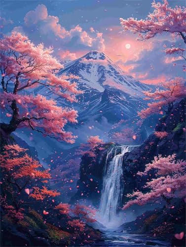 Diamond Painting Berg Diamant Painting Bilder Erwachsene Landschaft, 5D DIY Diamond Art Eckige Steine, Diamanten Malerei Kunst Bastelset für Deko Wohnzimmer, Geschenke für Frauen 30 x 40 cm F-703 von Shueayin