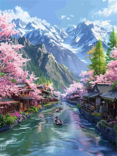 Diamond Painting Berg Diamant Painting Bilder Erwachsene Landschaft, 5D DIY Diamond Art Eckige Steine, Diamanten Malerei Kunst Bastelset für Deko Wohnzimmer, Geschenke für Frauen 50 x 70 cm F-789 von Shueayin