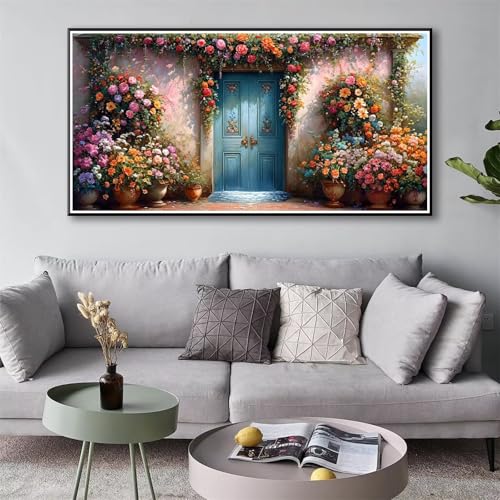 Diamond Painting Blume 5D Diamant Painting Bilder Tür Diamond Painting Erwachsene, Diamond Painting Set mit Zubehör, DIY Diamant Malerei für Wohnzimmer und Schlafzimmer Wanddeko 70 x 140 cm Y-116 von Shueayin