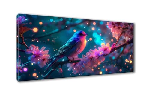 Diamond Painting Blume 5D Diamant Painting Bilder Vogel Diamond Painting Erwachsene, Diamond Painting Set mit Zubehör, DIY Diamant Malerei für Wohnzimmer und Schlafzimmer Wanddeko 50 x 100 cm Y-810 von Shueayin