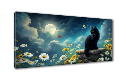 Diamond Painting Katze 5D Diamant Painting Bilder Blume Diamond Painting Erwachsene, Diamond Painting Set mit Zubehör, DIY Diamant Malerei für Wohnzimmer und Schlafzimmer Wanddeko 60 x 120 cm Y-904 von Shueayin