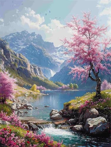 Diamond Painting Landschaft Diamant Painting Bilder Erwachsene Berg, 5D DIY Diamond Art Eckige Steine, Diamanten Malerei Kunst Bastelset für Deko Wohnzimmer, Geschenke für Frauen 70 x 90 cm F-659 von Shueayin