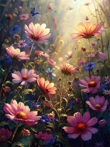 Diamond Painting Landschaft Diamant Painting Bilder Erwachsene Blume, 5D DIY Diamond Art Eckige Steine, Diamanten Malerei Kunst Bastelset für Deko Wohnzimmer, Geschenke für Frauen 40 x 50 cm F-806 von Shueayin