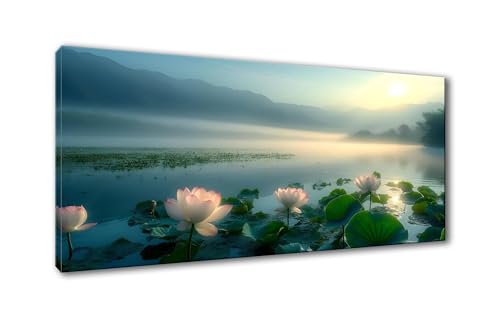 Diamond Painting Lotus 5D Diamant Painting Bilder Landschaft Diamond Painting Erwachsene, Diamond Painting Set mit Zubehör, DIY Diamant Malerei für Wohnzimmer Schlafzimmer Wanddeko 60 x 120 cm Y-879 von Shueayin