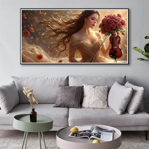 Diamond Painting Schönheit 5D Diamant Painting Bilder Blume Diamond Painting Erwachsene, Diamond Painting Set mit Zubehör, DIY Diamant Malerei für Wohnzimmer Schlafzimmer Wanddeko 50 x 100 cm Y-130 von Shueayin