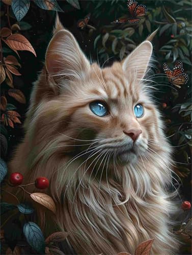 Diamond Painting Tier Diamond Painting Katze Diamant Painting Bilder Erwachsene Anfänger, 5D Diamond Painting Eckige Steine, DIY Diamanten Malerei Kunst Bastelset, Deko Wohnzimmer 70 x 90 cm F-101 von Shueayin