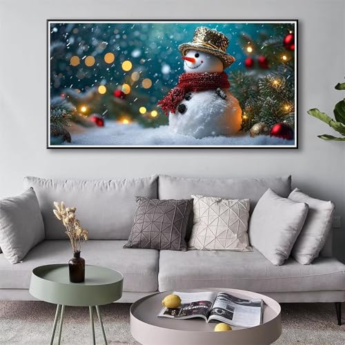 Diamond Painting Winter 5D Diamant Painting Bilder Schneemann Diamond Painting Erwachsene, Diamond Painting Set mit Zubehör, DIY Diamant Malerei für Wohnzimmer Schlafzimmer Wanddeko 50 x 100 cm Y-108 von Shueayin