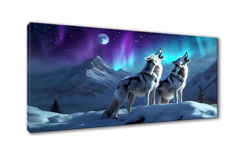 Diamond Painting Wolf 5D Diamant Painting Bilder Tier Diamond Painting Erwachsene, Diamond Painting Set mit Zubehör, DIY Diamant Malerei für Wohnzimmer und Schlafzimmer Wanddeko 70 x 140 cm Y-806 von Shueayin