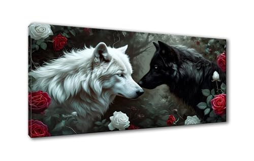 Diamond Painting Wolf 5D Diamant Painting Bilder Tier Diamond Painting Erwachsene, Diamond Painting Set mit Zubehör, DIY Diamant Malerei für Wohnzimmer und Schlafzimmer Wanddeko 70 x 140 cm Y-826 von Shueayin