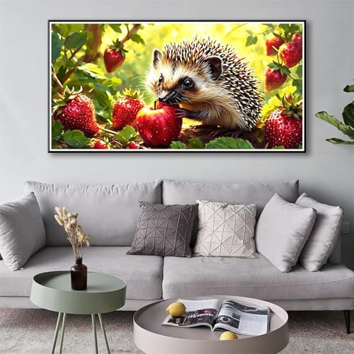 Igel Diamond Painting Erwachsene Groß XXL, 5D Diamond Painting 100 x 200 cm, Diamant Painting Bilder Obst Diamond Painting Set, DIY Diamant Malerei Crystal Art Kit für Zimmer Deko Wohnzimmer Wand Y-94 von Shueayin