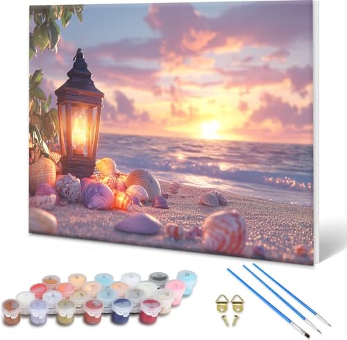 Malen nach Zahlen Erwachsene Sonnenuntergang, Paint by Numbers Bastelset Erwachsene, Malen nach Zahlen Strand, DIY Handgemalt Ölgemälde Set für Deko Wohnzimmer, Geschenke für Frauen 50x40 cm D-4 Malen nach Zahlen Erwachsene Sonnenuntergang, Paint by Numbers Bastelset Erwachsene, Malen nach Zahlen Strand, DIY Handgemalt Ölgemälde Set für Deko Wohnzimmer, Geschenke für Frauen 50x40 cm D-4 von Shueayin