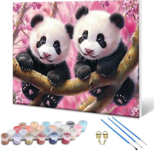 Malen nach Zahlen Tier, Malen nach Zahlen Erwachsene Panda, Paint by Numbers Kreativ Set für Erwachsene, DIY Ölgemälde Leinwand Kunst Bastelset für Zimmer Deko Geschenke 50x40 cm, Rahmenlos V-8 Malen nach Zahlen Tier, Malen nach Zahlen Erwachsene Panda, Paint by Numbers Kreativ Set für Erwachsene, DIY Ölgemälde Leinwand Kunst Bastelset für Zimmer Deko Geschenke 50x40 cm, Rahmenlos V-8 von Shueayin