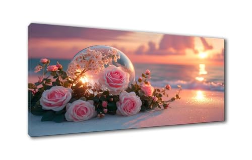 Rose Diamond Painting Erwachsene Groß XXL Diamond Painting 100 x 200 cm, Diamant Painting Bilder Sonnenuntergang Diamond Painting Set, DIY Diamant Malerei Crystal Art Kit für Deko Wohnzimmer Y-532 von Shueayin