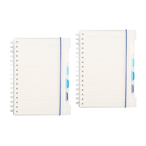 Shulaner A5 Spiral Notebook with Dividers, 120 Blatt, Ringbuch Liniert Spiralblock Notizbuch Spiralbindung mit 4 Index Fahnen, Pack of 2 Stück (A5 - Liniert) von Shulaner