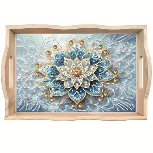 ShuoBeiter DIY Diamond Art Tray with Handle Diamond Art Painting Plate Creative Design Handmade Wooden Tray Mosaic Making 7.8x11.8 Inches（S32 von ShuoBeiter