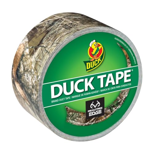 Duck 241754 Brand 1409574 Bedrucktes Klebeband, Realtree Camouflage, 4,7 cm x 9,1 m, Einzelrolle, Mehrfarbig, 10.16x10.16x5.08 cm von Duck